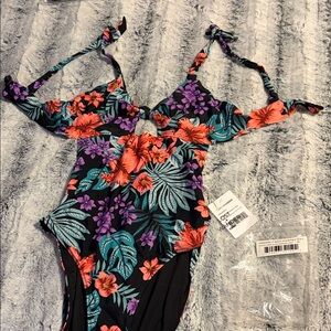 Lost + Wander Floral One Piece Swimsuit - Black, Red, Purple, Green